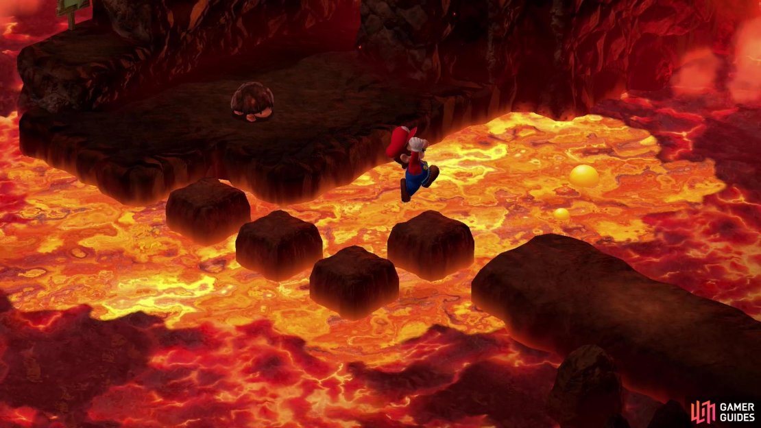 Jump across some platforms,