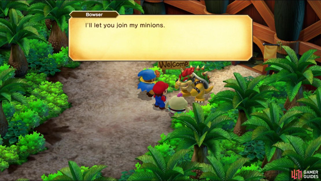 You&rsquo;ll find Bowser outside of Booster Tower, and after some shenanigans he&rsquo;ll invite you to become his minions.
