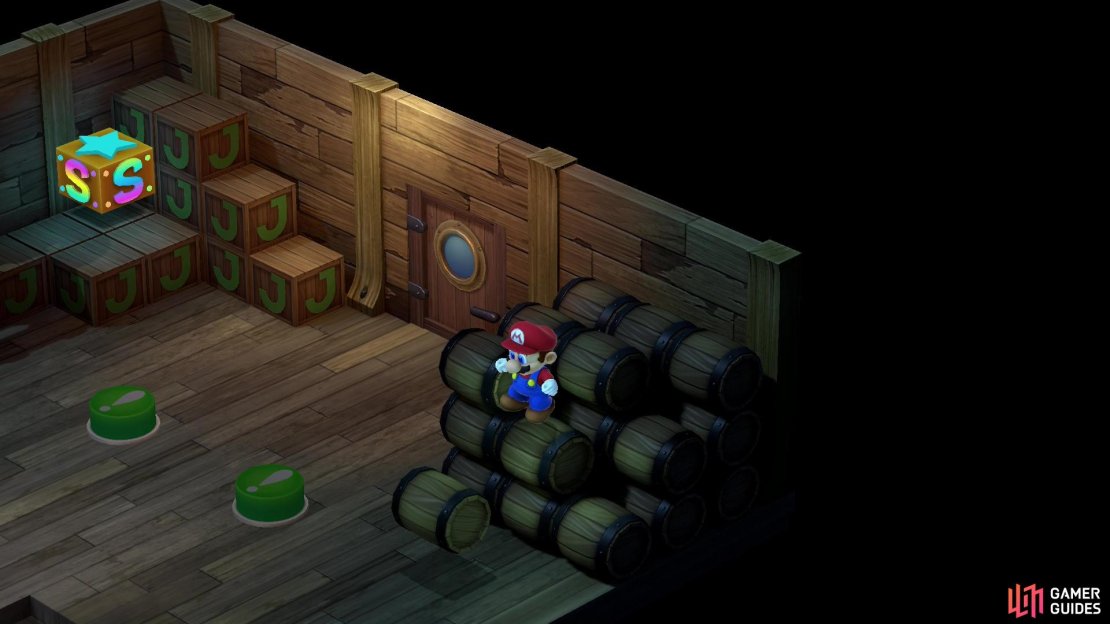 Push a barrel off the stack,