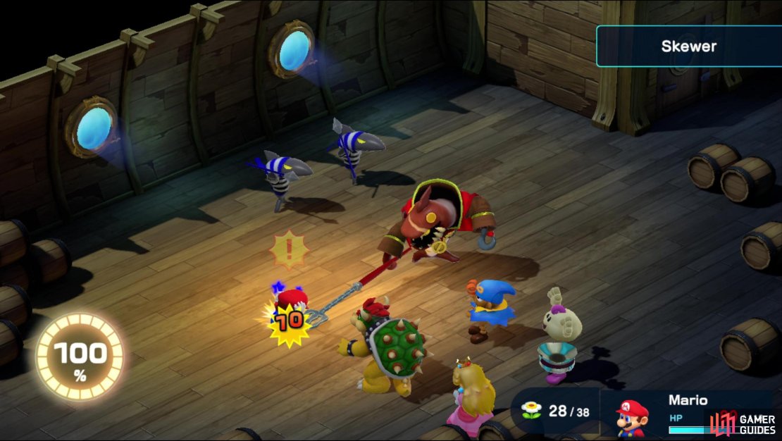 During this duel, Johnny will use his more powerful attacks, including Skewer,