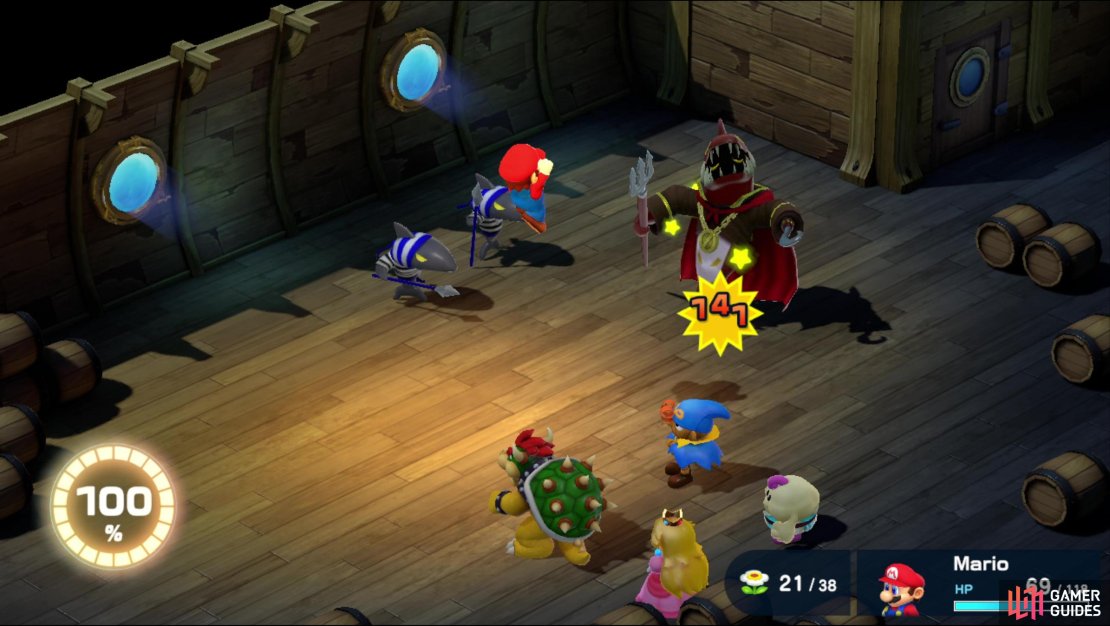 While Johnny isn&rsquo;t weak to any elements or debuffs Mario natively has access to, he&rsquo;s bound to be hurting by the time the duel starts. A few well-executed Super Jumps should put him away.