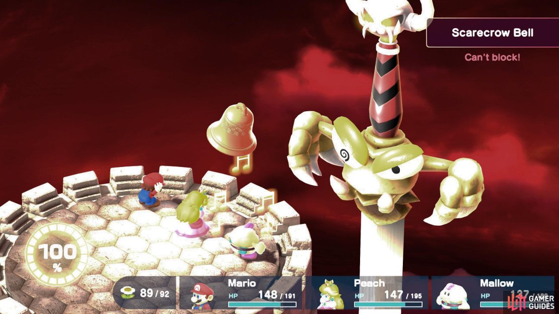 Scarecrow Bell: This attack will inflict Scarecrow on a party member which restricts your attacks to Special Moves.