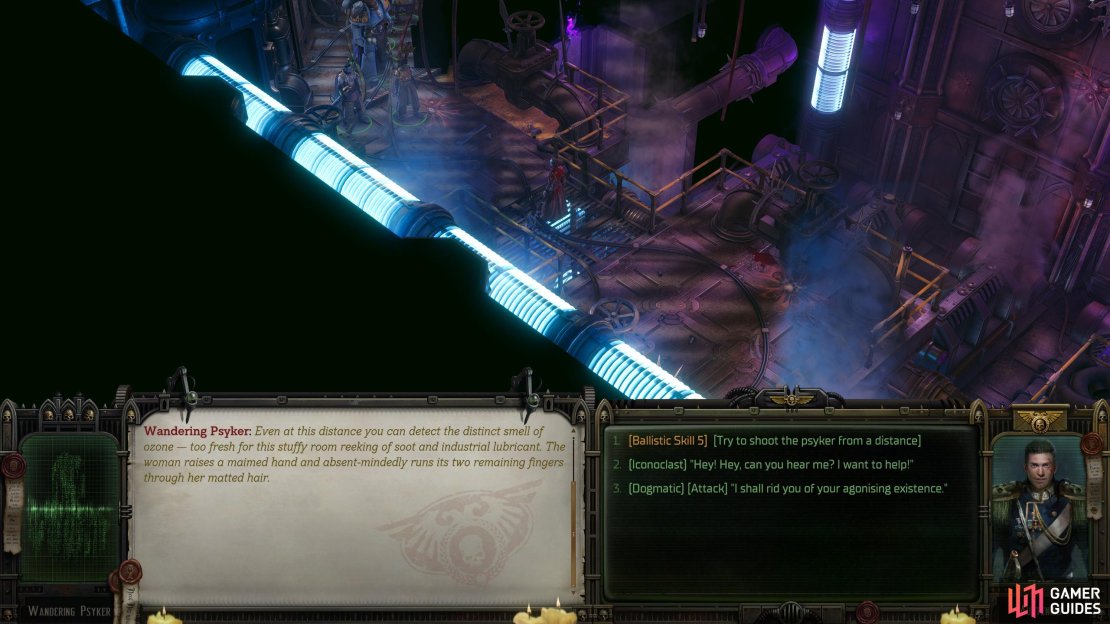 Regardless of your choice, the Wandering Psyker will explode into a cloud of the warp.