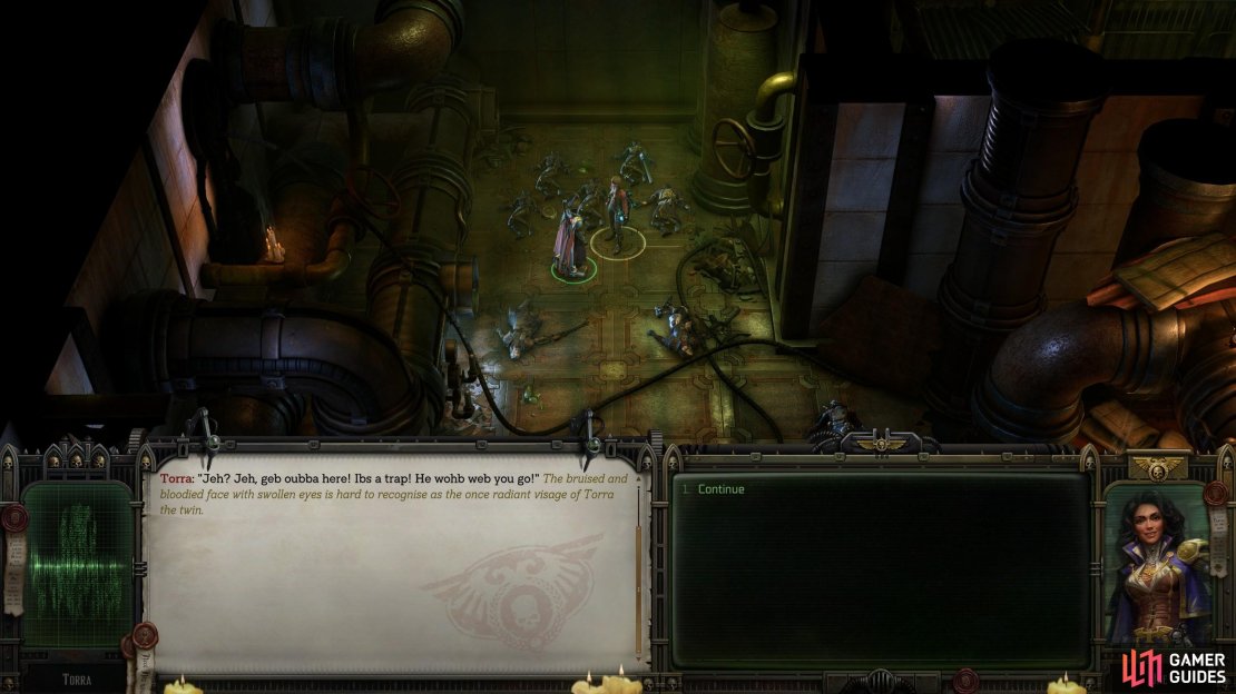 Once you activate the Cogitator, you can gas the enemies and rescue Jae&rsquo;s crew. You can then decide how to deal with the big bad boss of your own volition