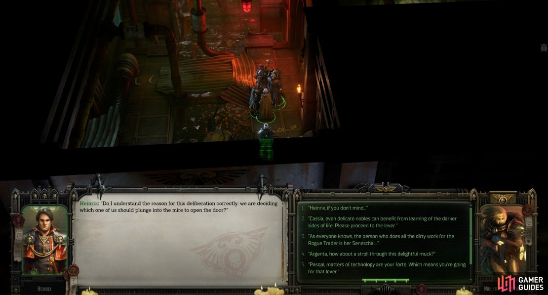 As Rogue Trader, it&rsquo;s your solemn duty to send somebody wading into shit so you can escape.