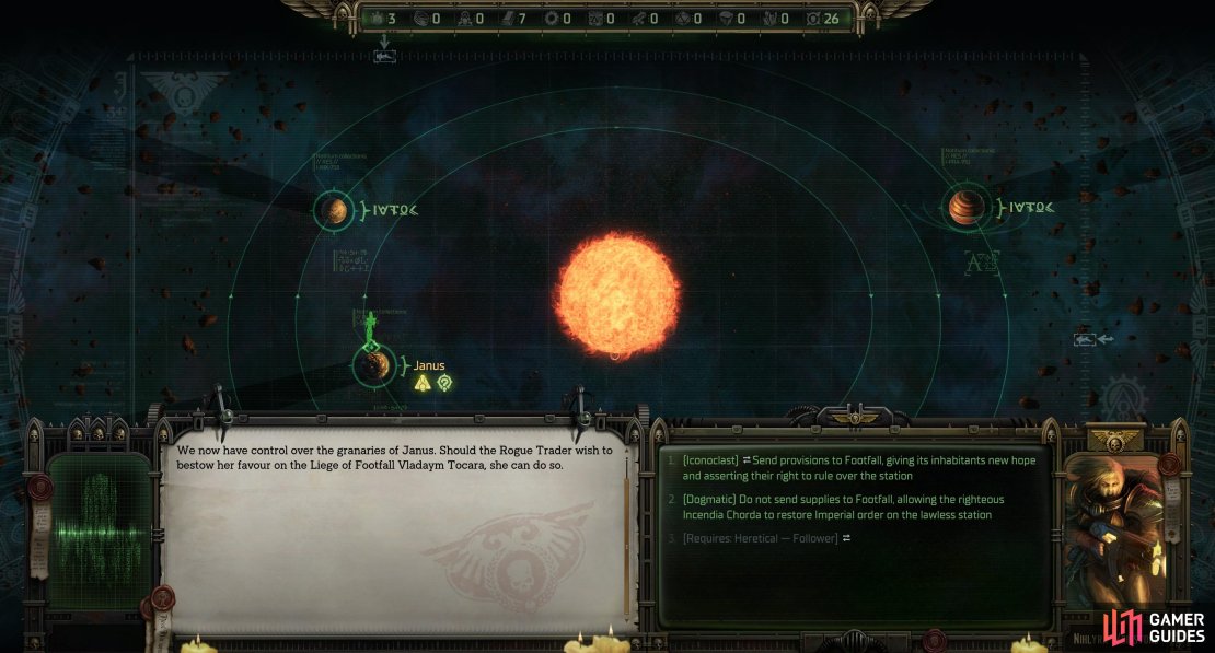 After you leave Janus you&rsquo;ll be able to choose what to do with the planet&rsquo;s bounty - relieve Footfall, or let Incendia Chorda have her way?