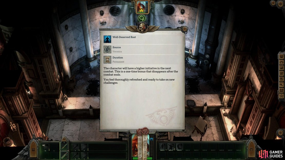 If you spend time in your bath you&rsquo;ll get a &ldquo;Well-Deserved Rest&rdquo; buff.