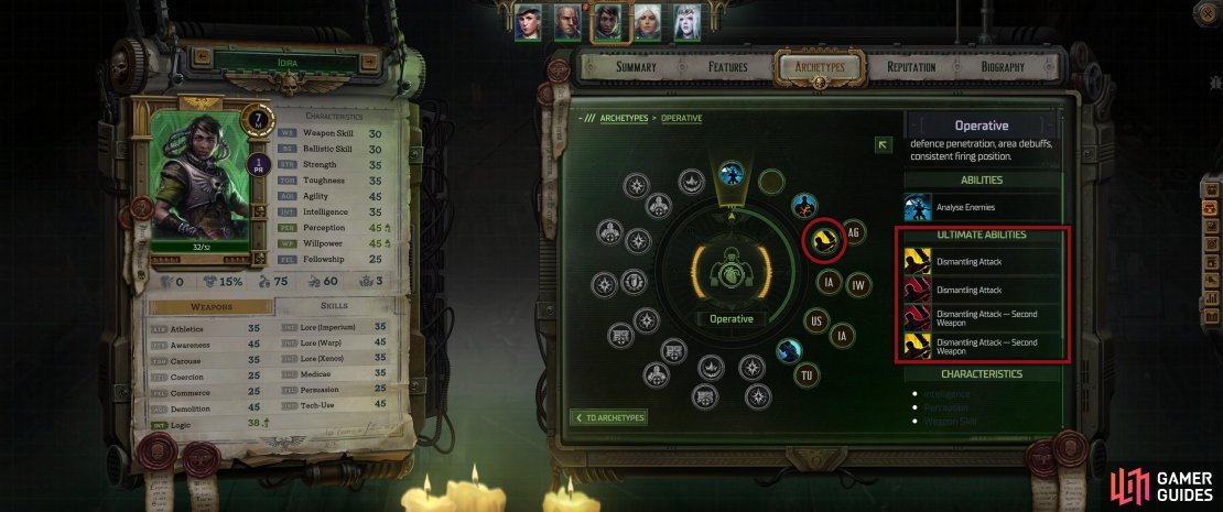 In the Archetype section of the character sheet, you can find the ultimate abilities. Here, you&rsquo;ll see all the Heroic Acts and Desperate Measures you have.