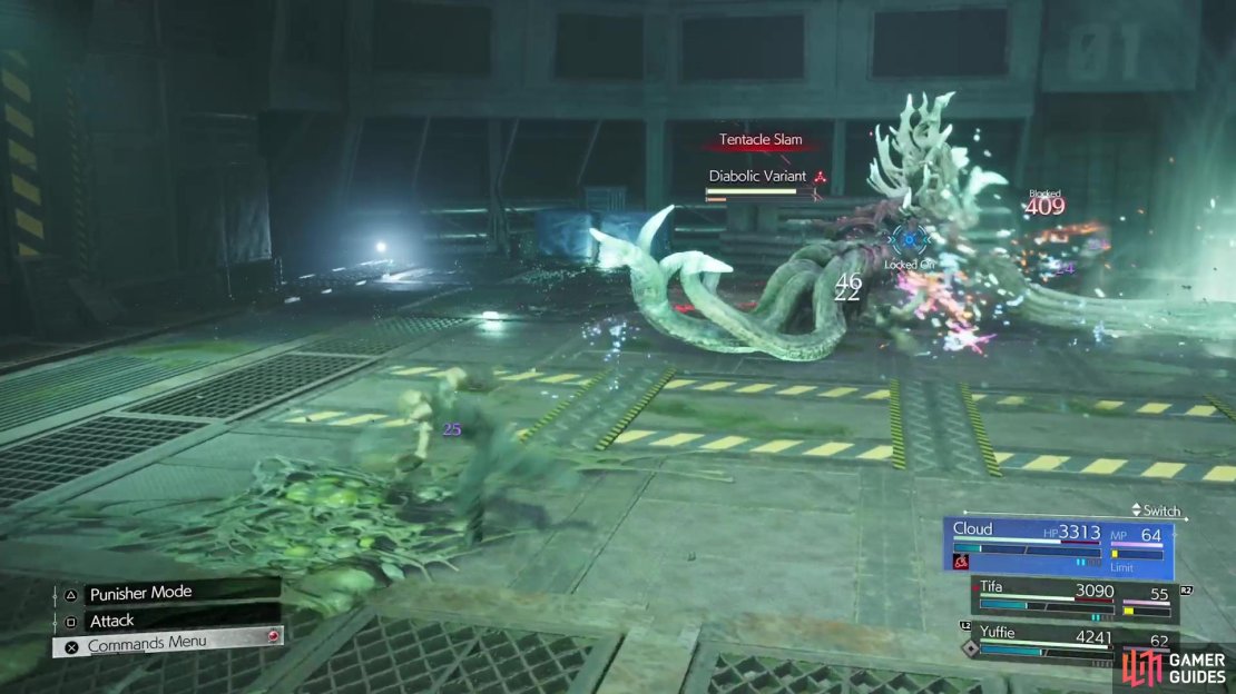 The boss uses its Right Arm and tentacles for a variety of attacks in this fight.