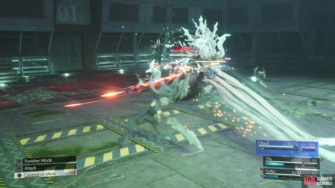 Ensnare is its attempt to grab a character, after which it will slam them to the ground.