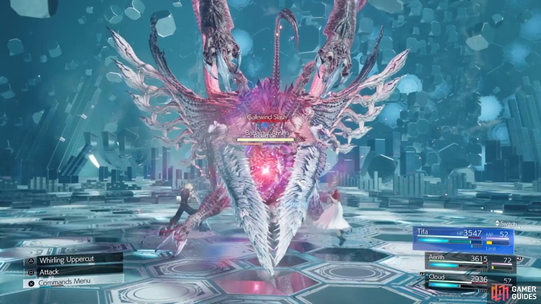 Galewind Slash is a quick charge move, where Bahamut hits you with his blades.