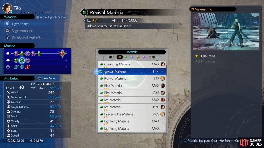 Having Revival Materia on each of your characters is a good idea.