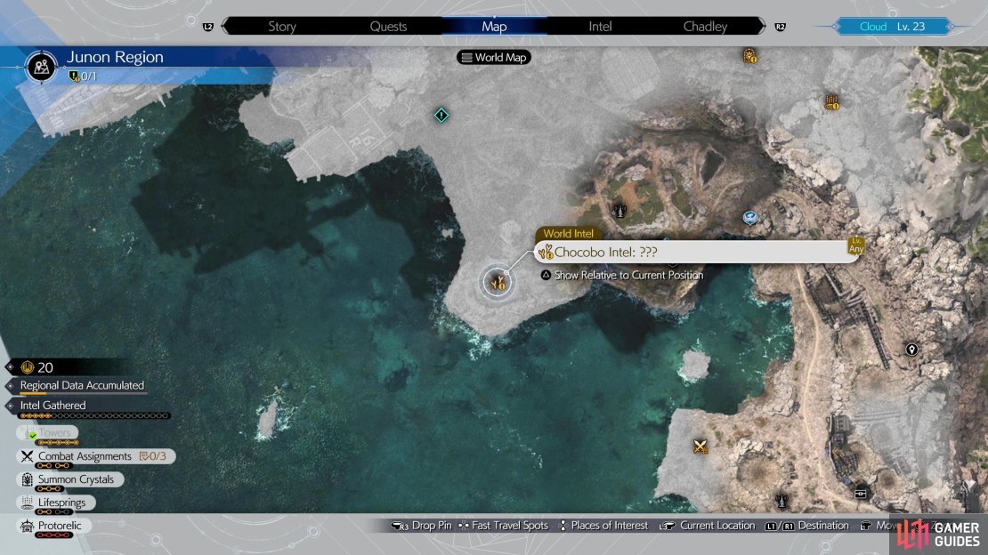 The location of the Junon Chocobo is just west of Gabe&rsquo;s Ranch.