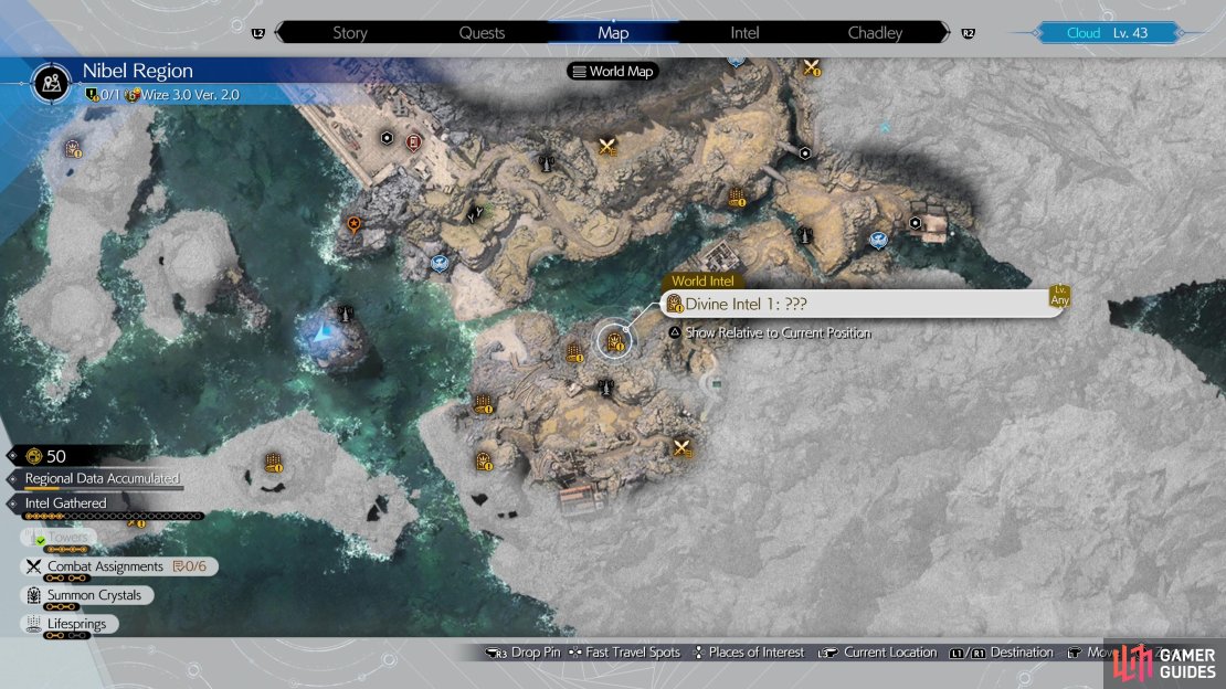 The first Divine Intel location on the map.