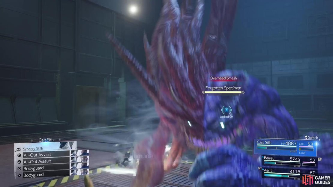 Overhead Smash is just like its name implies, an overhead attack where the boss pounds the ground.