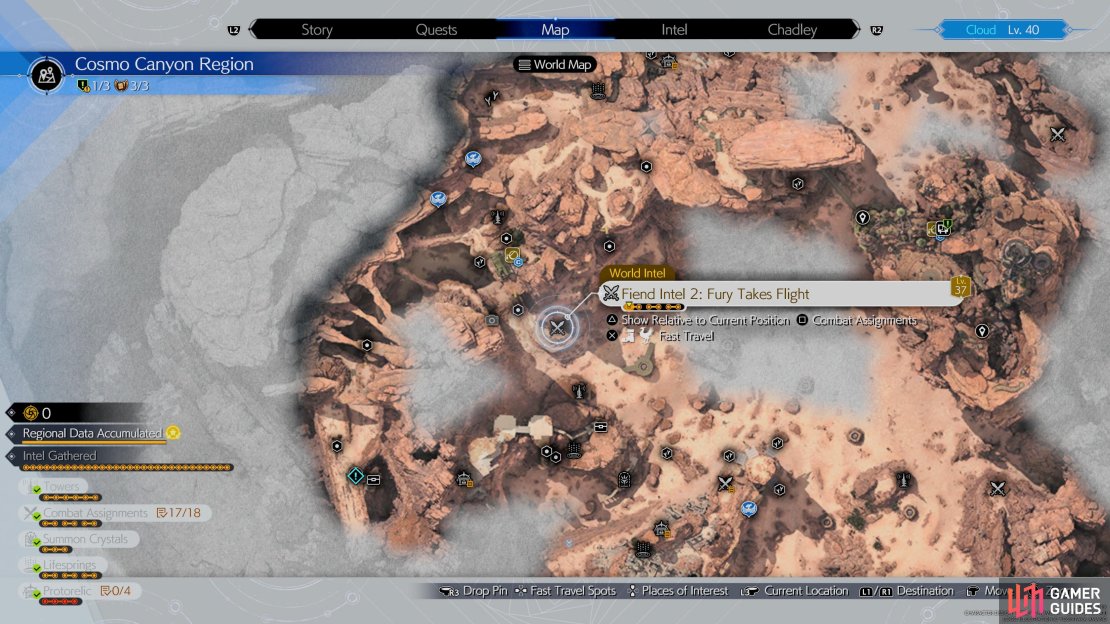 Head to this location on the map to find the Fury Takes Flight Fiend Intel.