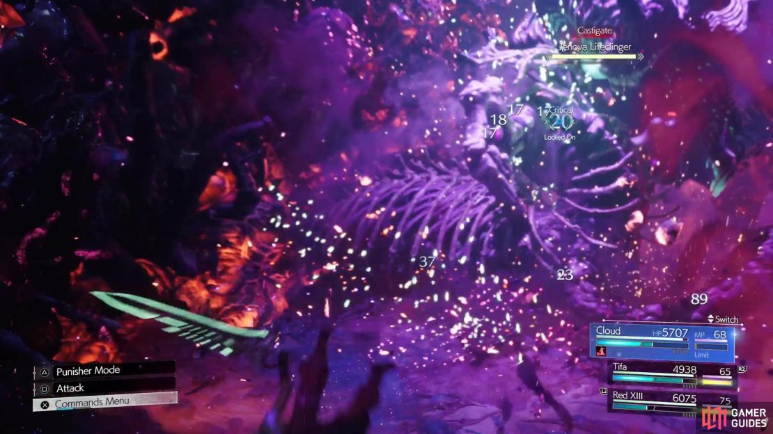 Castigate is a melee range attack that will push your characters back.