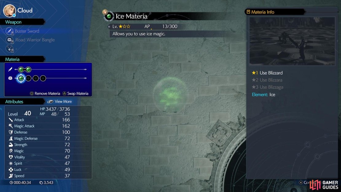 Press Triangle on the equipment menu to access your Materia slots.