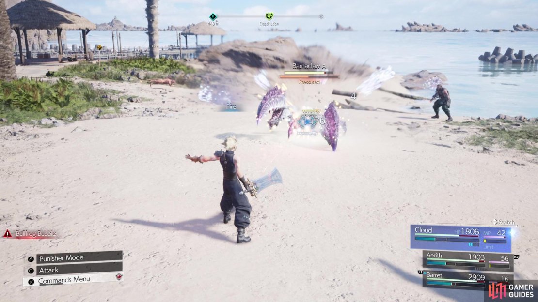 Use Fire when the crabs are in a defensive position.