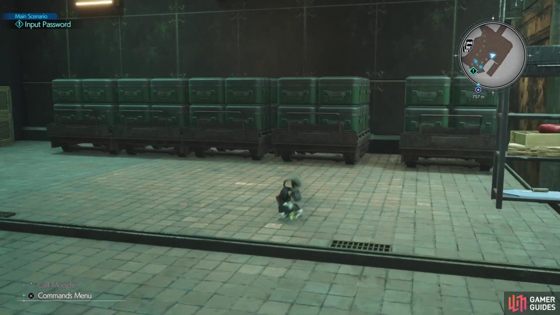 There are a bunch of carts you can move along the one wall.