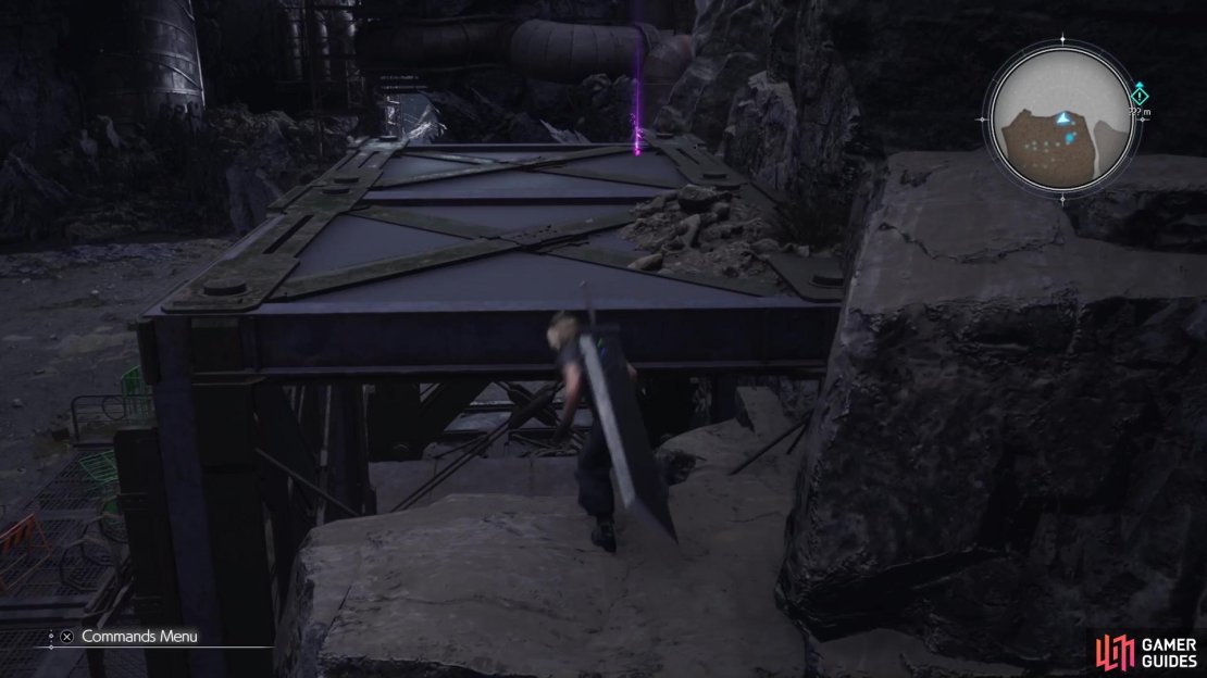 The Precision Defense Focus Materia is found on this metal structure after climbing some stairs.