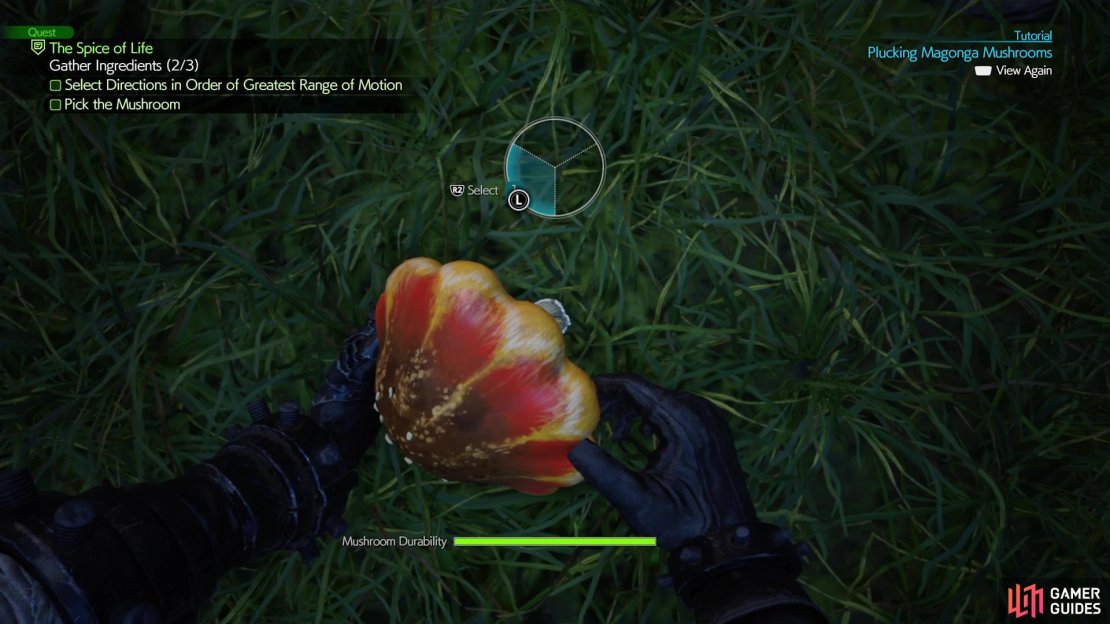 Pull the mushroom in each direction to see how much give it allows.