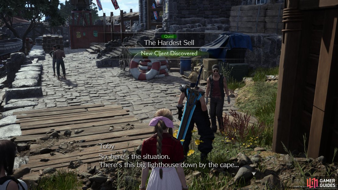You will need to speak with Toby at the Crow&rsquo;s Nest to start The Hardest Sell.
