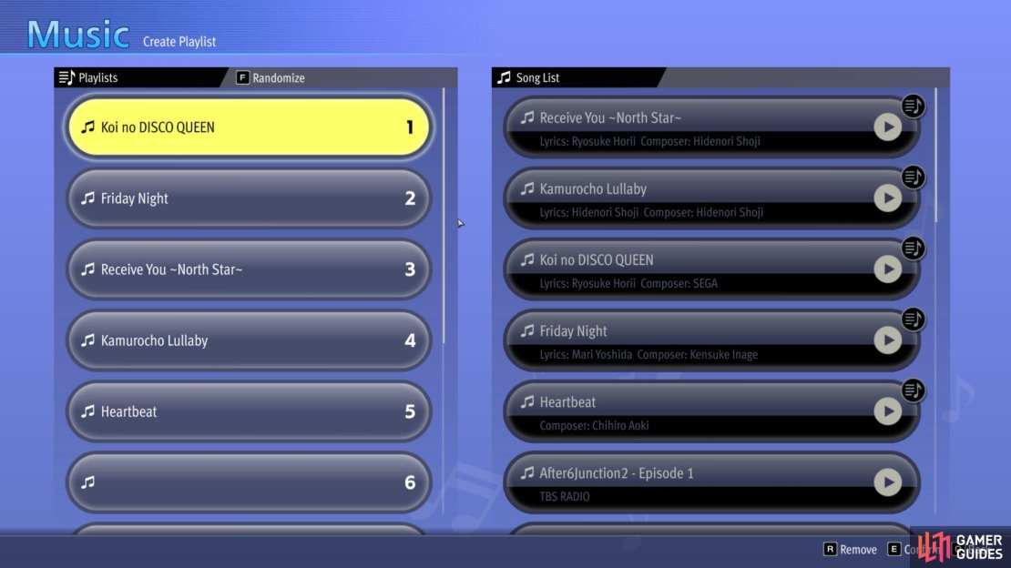 The music app allows you to play select songs, or craft entire playlists
