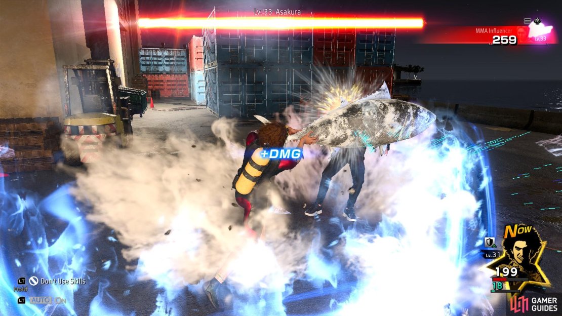 The last Asakura fight is a tricky one, with high damage moves draining Ichiban&rsquo;s health bar.