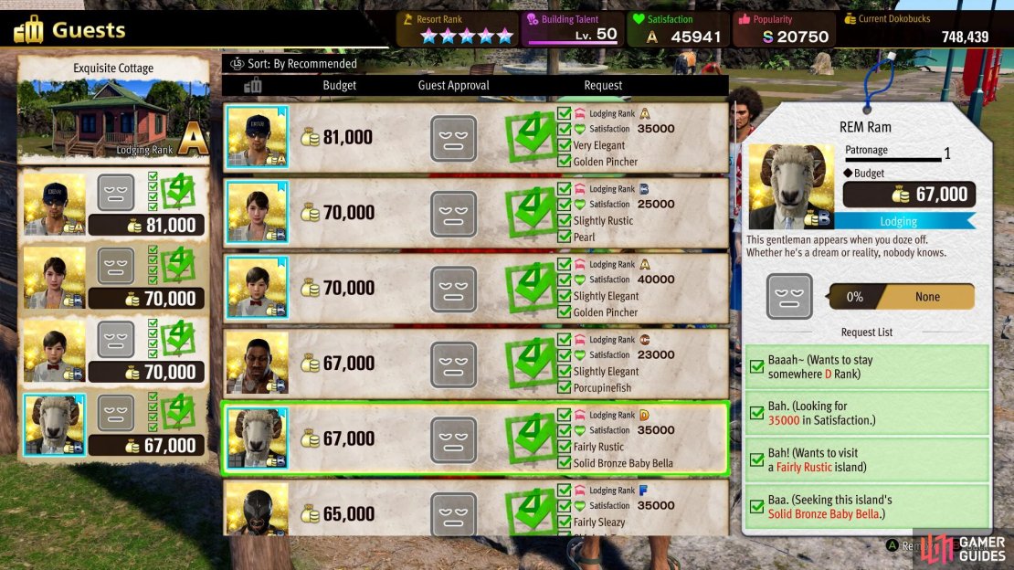 You can check each guest&rsquo;s needs before inviting them to the island.