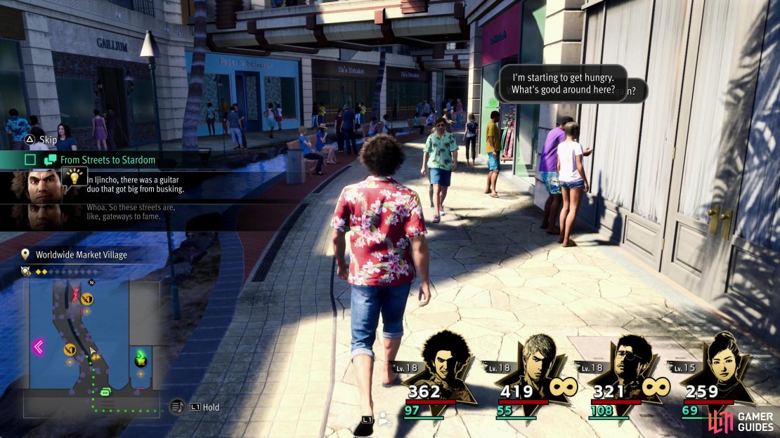 Pay attention when you explore, as you may see green text bubbles indicating a Party Chat. Listen to it and every participant will gain +10 Bond Points.