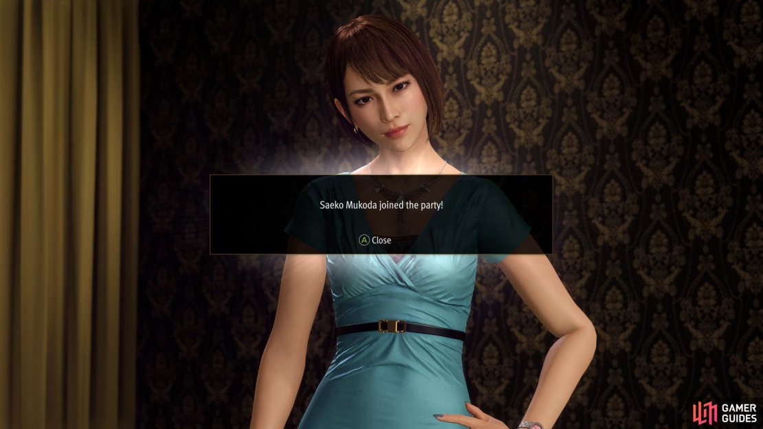 Returning from the first game, Saeko doesn&rsquo;t become playable until she joins the Japan team in Chapter 8.