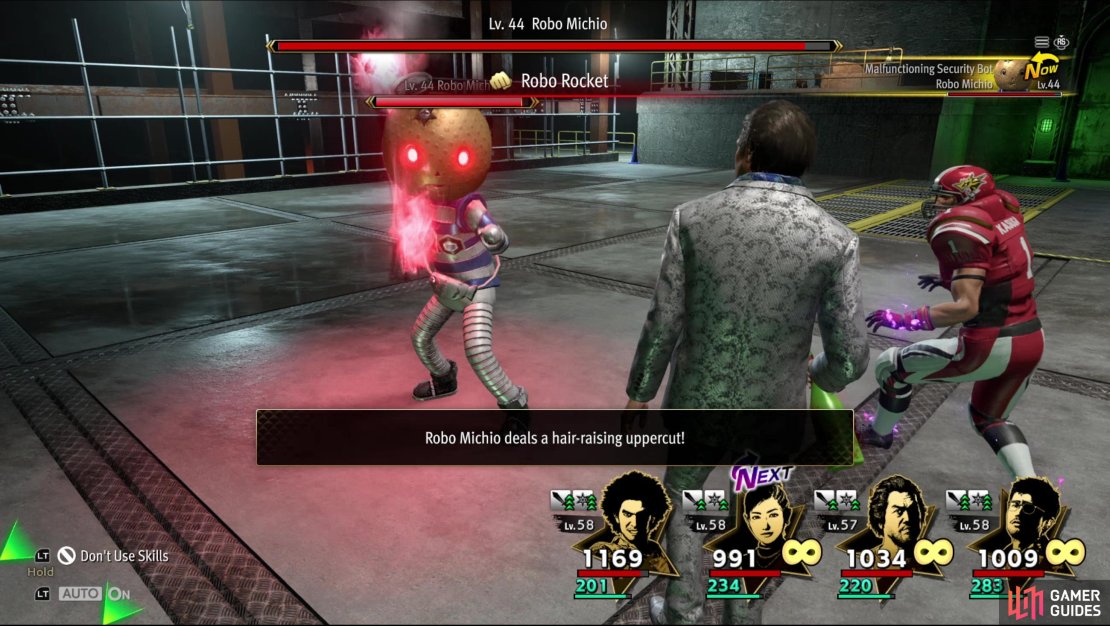 When Robo Micho&rsquo;s HP are above 50% he&rsquo;ll spam a powerful Robo Rocket attack.