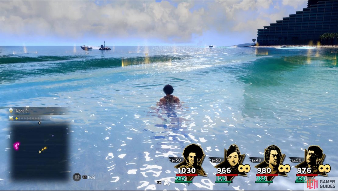 If you prefer surf over turf, head into the water to find golden rings, which indicate diving spots.