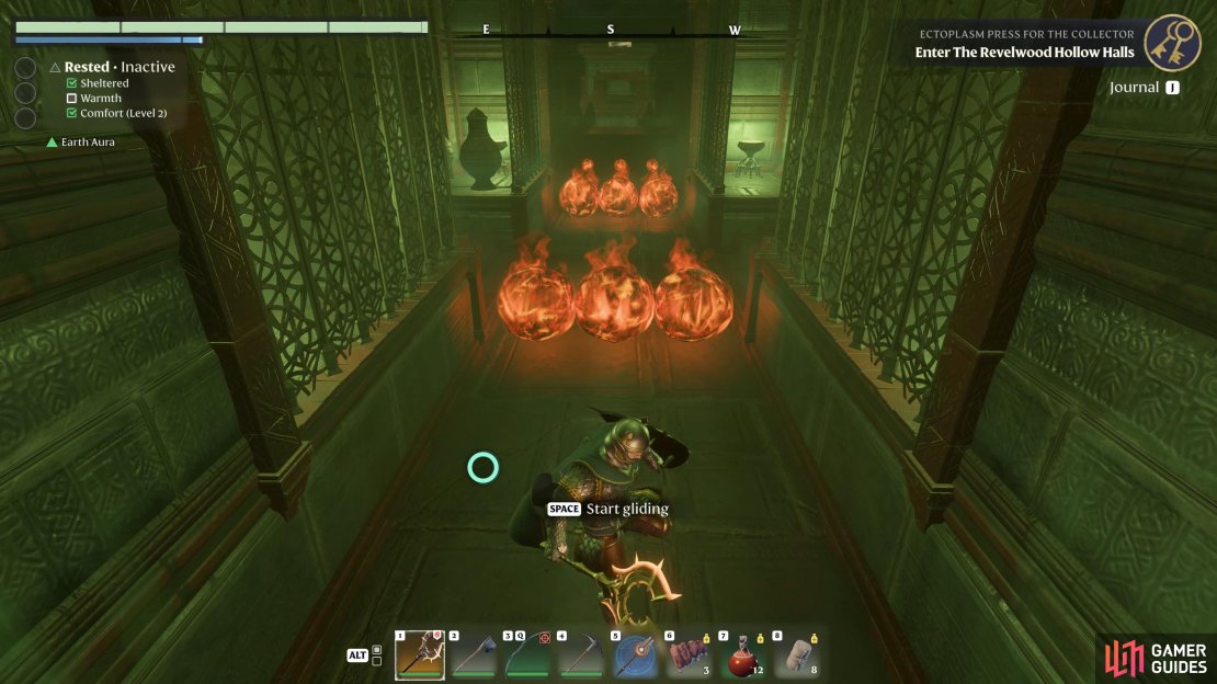 Jump over the fireballs as they come until you reach the end.