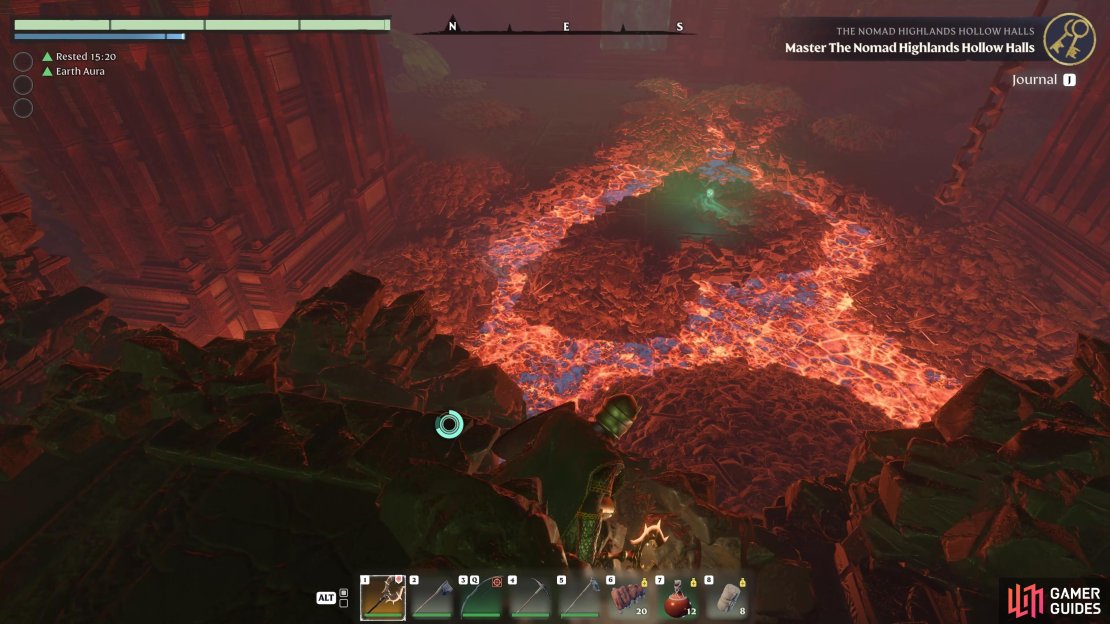Look around the edges of the chamber for treasure chests.