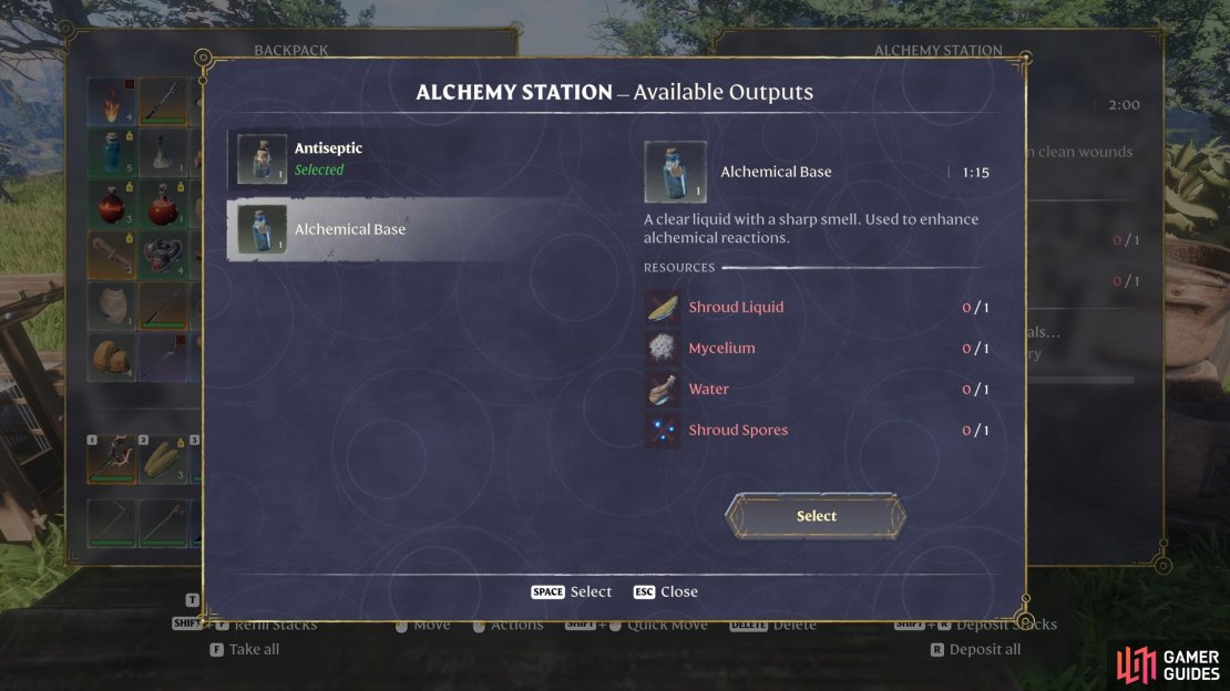 Alchemical Base can be crafted once you get the Alchemy Lab from the Alchemist&rsquo;s questline.