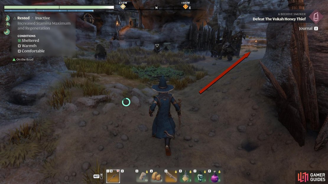 When you reach the objective, run northeast through the camp.