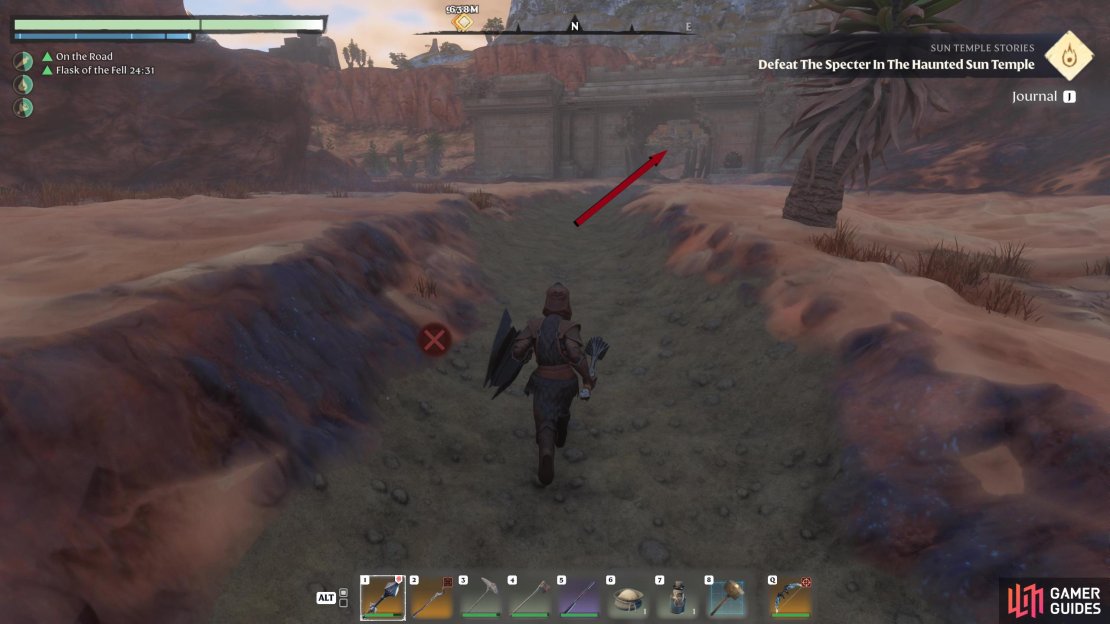 Stay on the path until you reach the East Lapis town entrance.