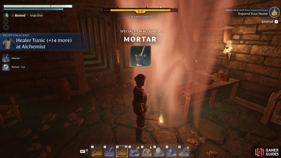 You&rsquo;ll find the Mortar in a POI called Lone Thistle, located in one of the basements on the east side of the Shroud-riddled village.