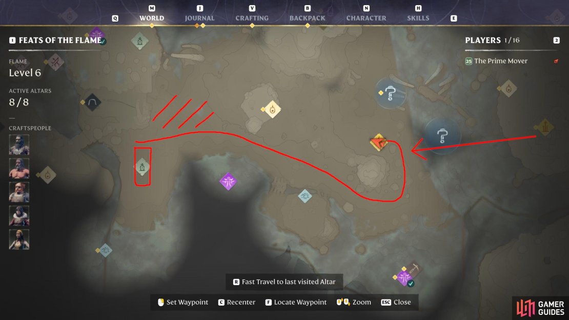 We recommend following this general red line as an indicator of a solid area on the map to get Saffron. You can even farm this by flying west from the Kindle Tower fast travel hotspot.