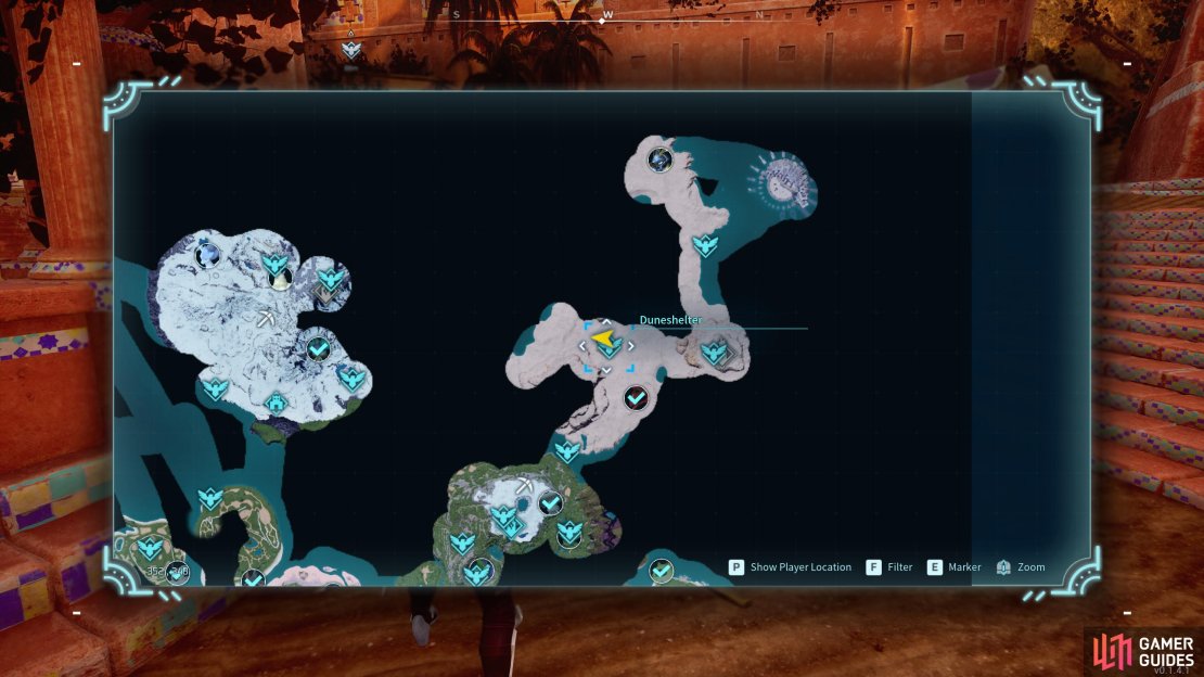 Head to Duneshelter in the Dessicated Desert.