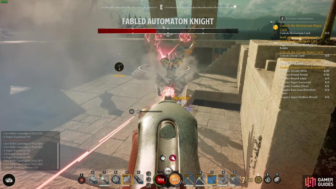 At the tower&rsquo;s top, you&rsquo;ll fight the Knight boss, who has more powers.
