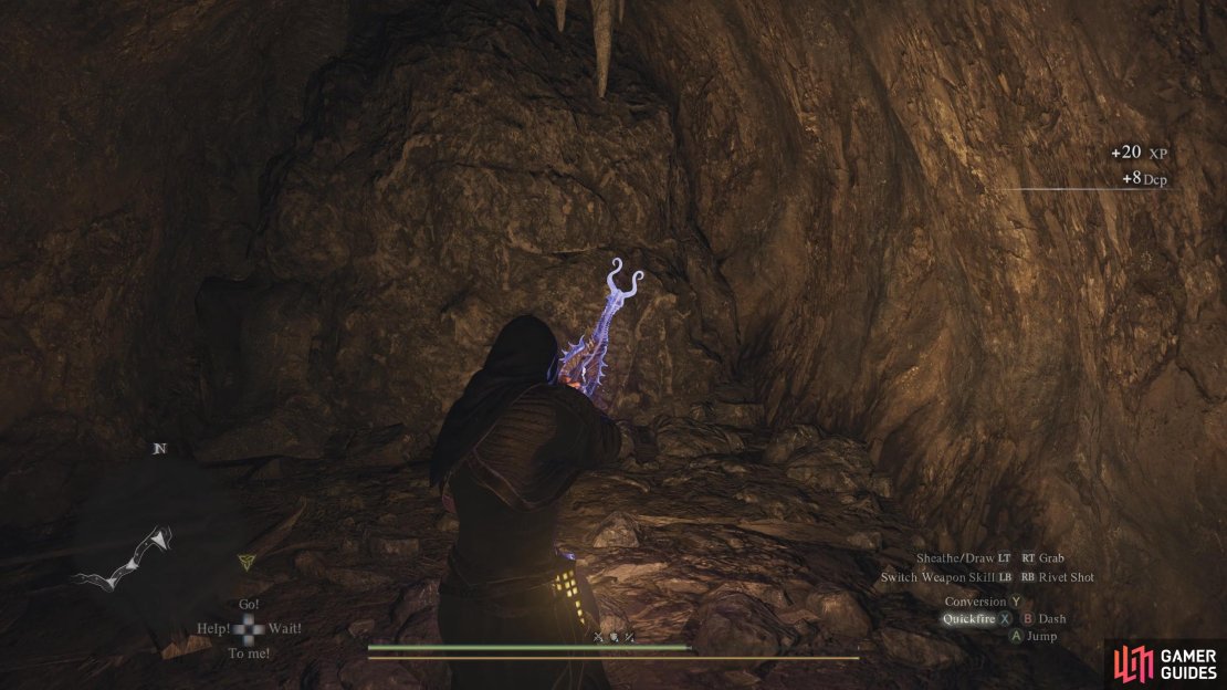 Destroy the boulder to unveil a new path.