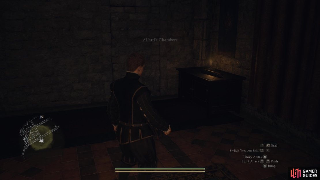 Look for the secret door on the wall in Allard&rsquo;s Chambers, and walk through into the side-room.