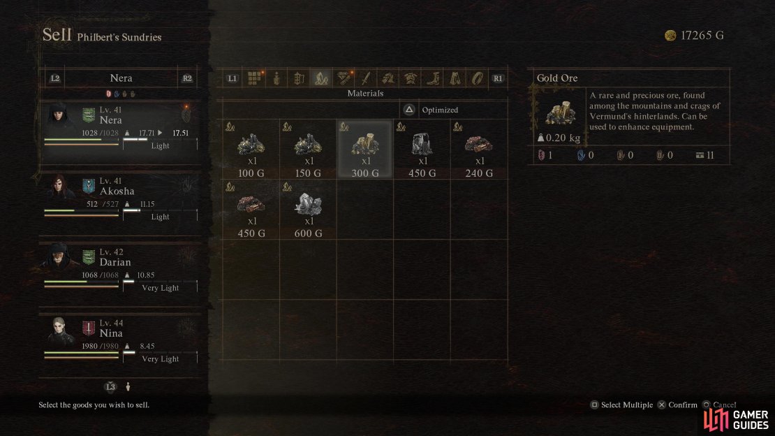 Selling ore is a fine way to make money.