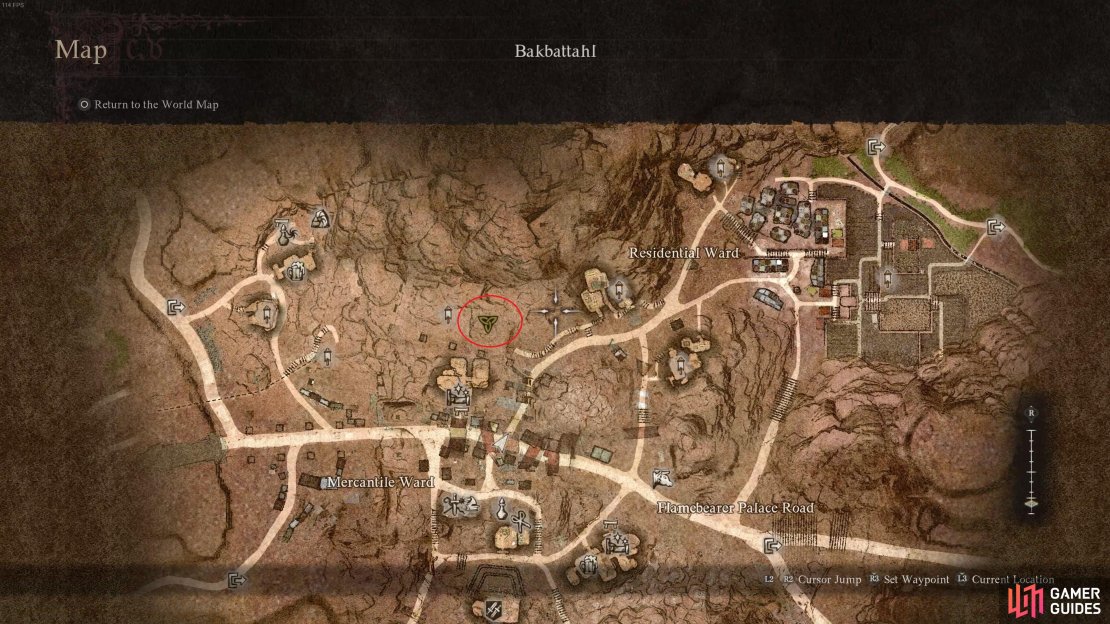 The location of Ser Maurits in Bakbattahl.