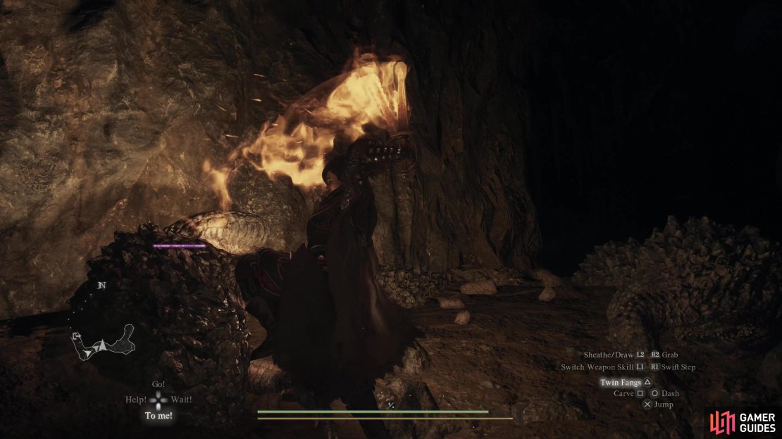 The Windworn Gully cave is full of Rattlers, which can be difficult to defeat with light arms - draw them off balance or attack the tail to deal damage.