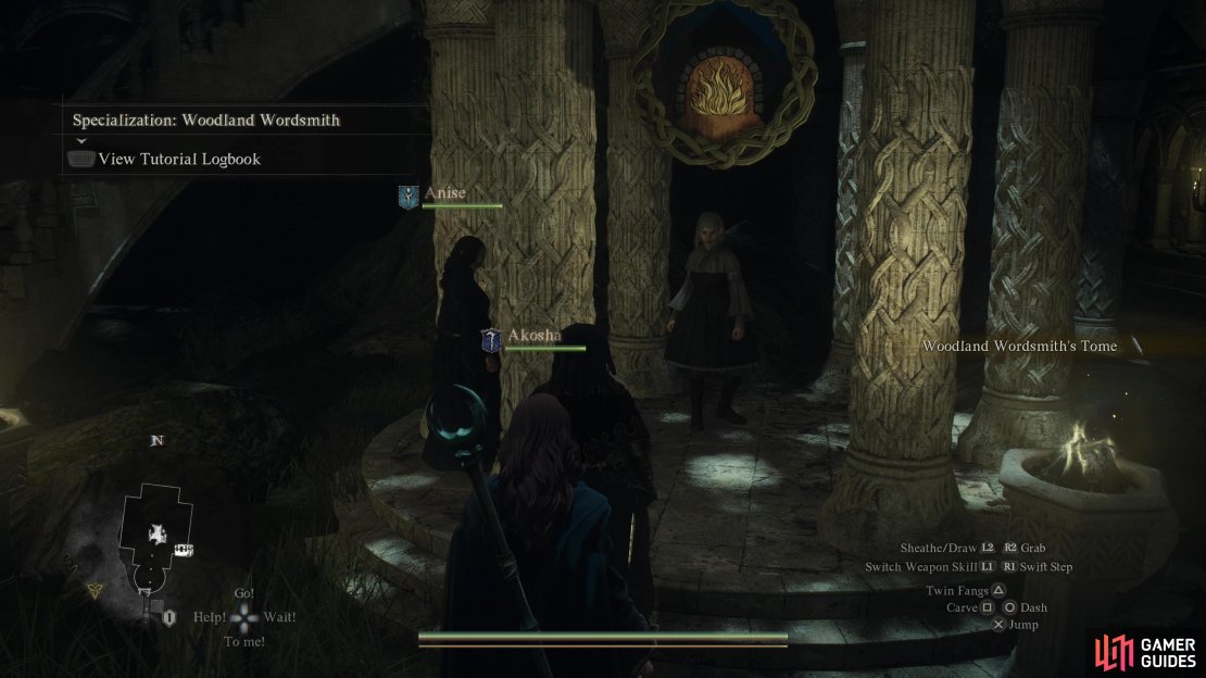 Give Bunch of Flowers items to the innekeeper in Sacred Arbor until she gives you the Woodland Wordsmith Tome,