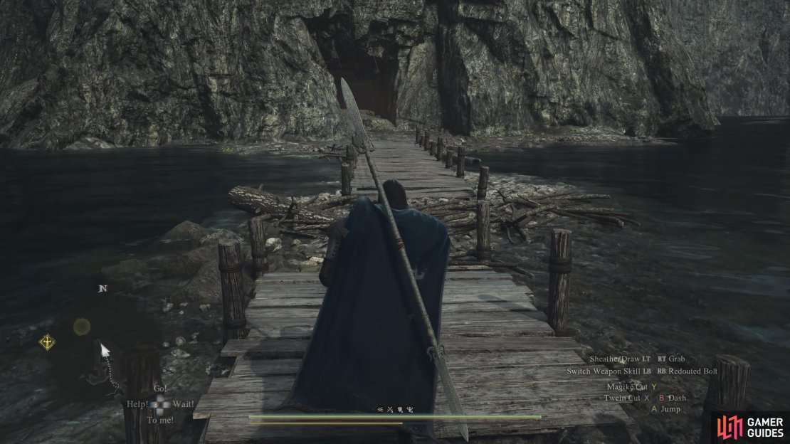 Head into the nearby cave to the north to find the Dragonforged.